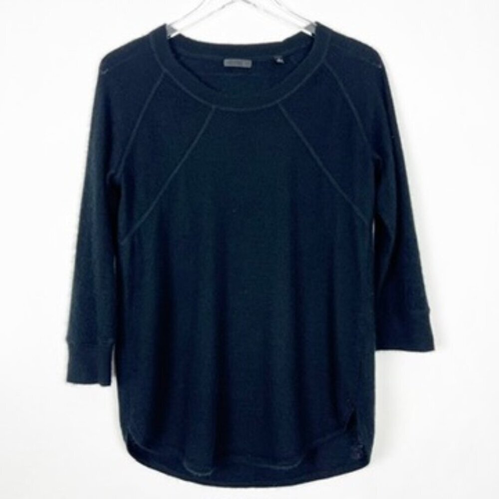 ATM Cashmere Sweater Women's Medium Black Lightweight Crewneck Classic Cozy